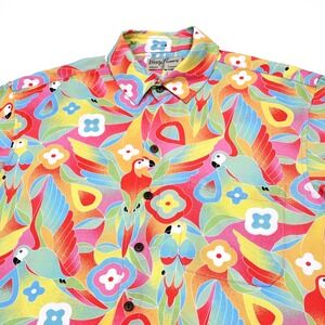 Kenny Flowers Shirt - Island Classics 100% Rayon - Hawaiian Parrot - Men's Small